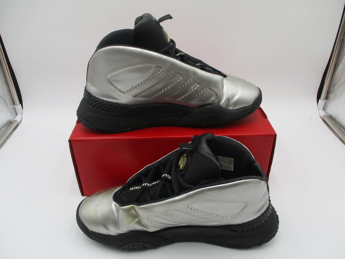 Adidas Alexander Wang Puff Trainer Shoes Mens Size 10.5 Silver Black Sneaker 1J83
