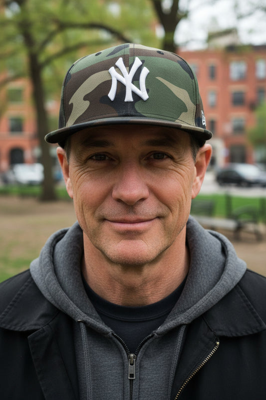 New York Yankees Hat Cap Fitted Mens 7 1/2 Camo MLB Baseball 59FIFTY New Era0