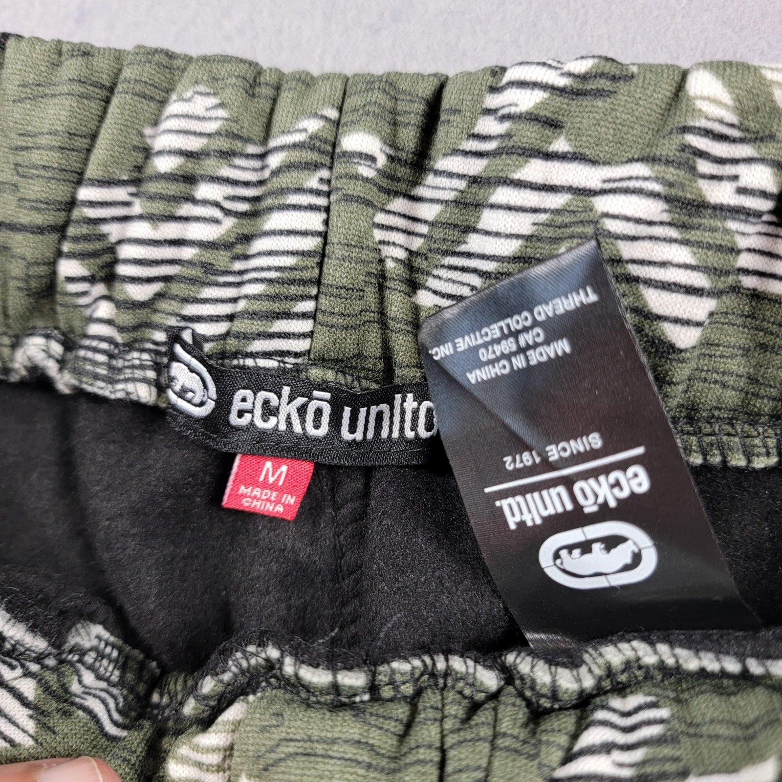 Ecko Unltd Pants Mens Medium Joggers 2 pr Bundle Black Gray Marled Camo New 9067