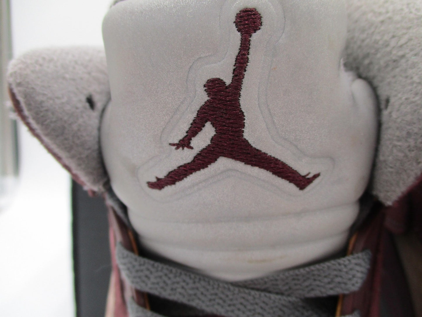Nike Air Jordan 5 Retro Shoes Size 5.5Y Burgundy Gray Suede GS FN4233-600 (1E3)7