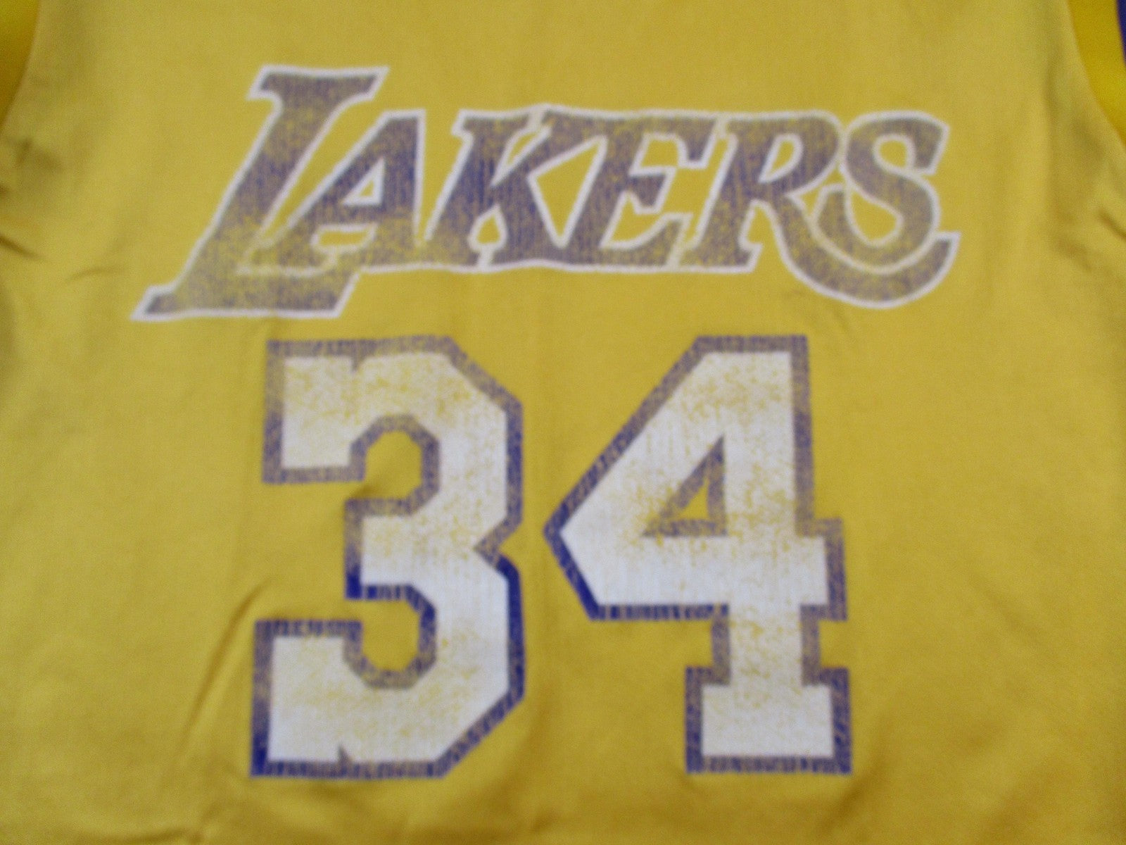 Los Angeles Lakers Jersey Mens Medium Gold NBA Shaquille O'Neal 34 Reebok 16973