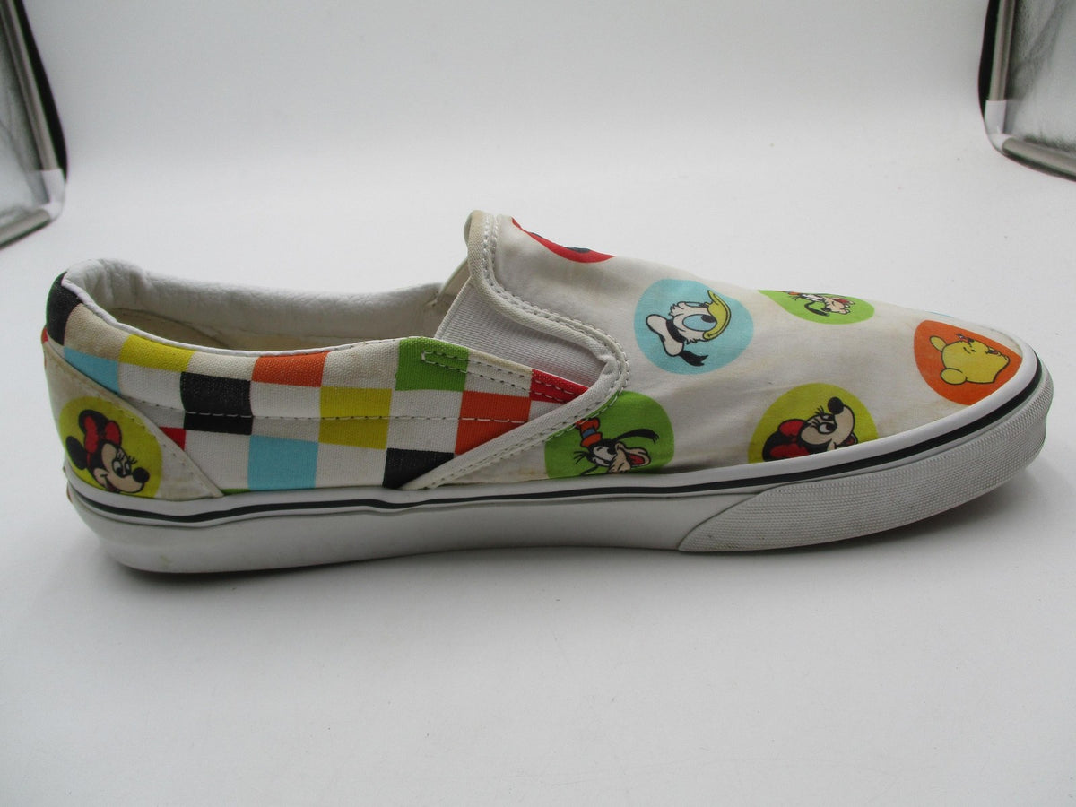 Vans Disney Classic Slip-On Shoes Mens Size 11 Multicolor Mickey Cartoon 7213567