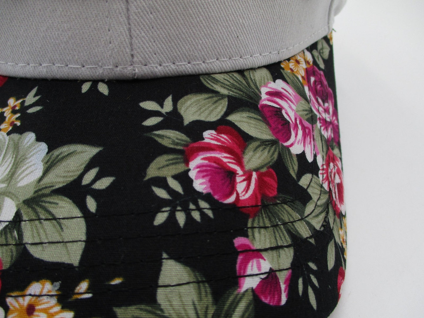Mykonos Hat Cap Strap Back Mens One Size Floral Brim White Twill Karfil Greece2
