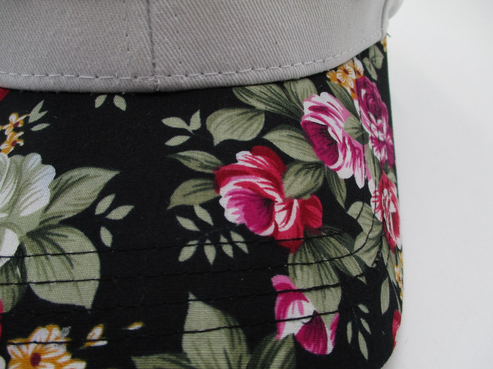 Mykonos Hat Cap Strap Back Mens One Size Floral Brim White Twill Karfil Greece2