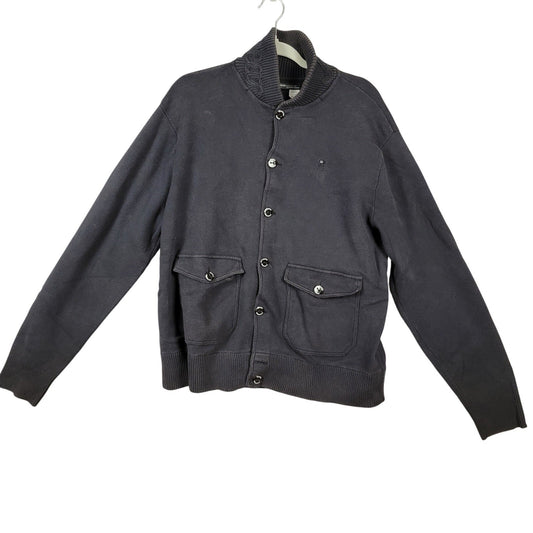Rocawear R+ Men's XL Blue ButtonUp Sweater Cardigan Knit Jacket Streetwear 0810