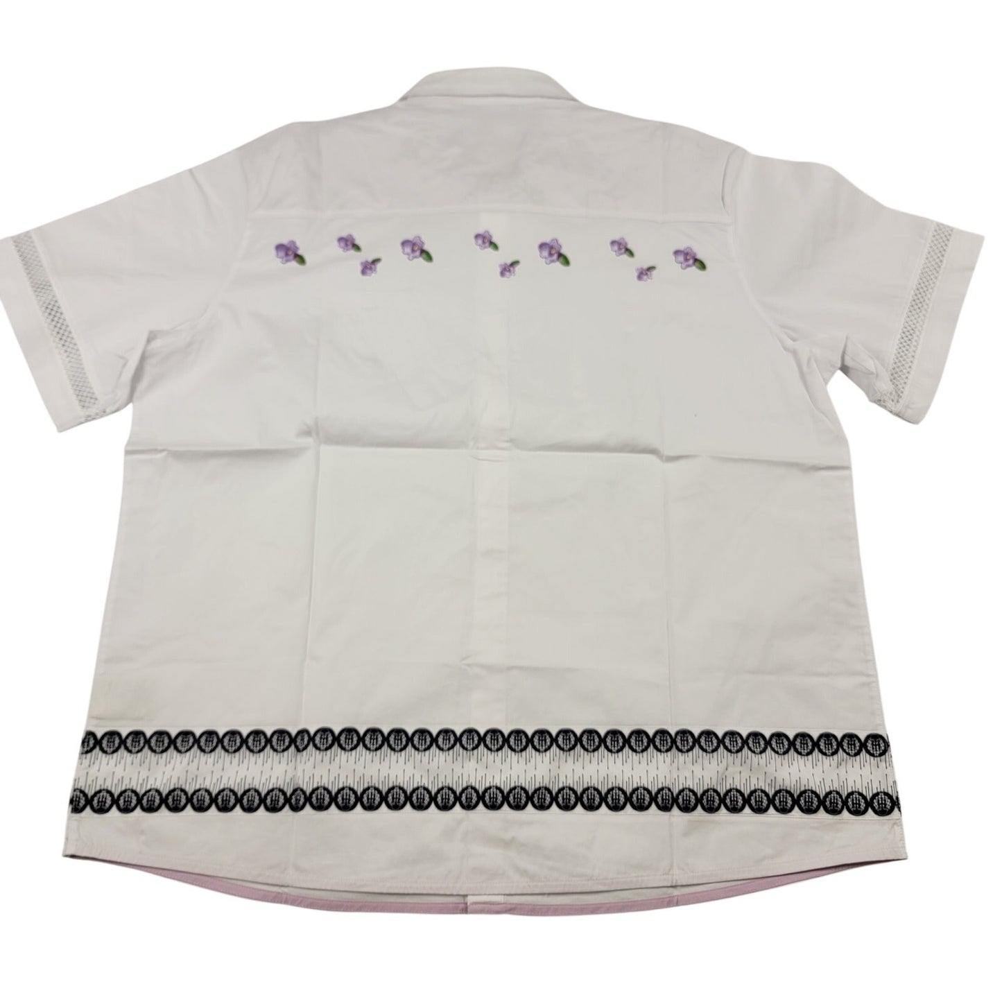 The Hideout Clothing Valensole Lavender SS Button Down Shirt White XL NWT