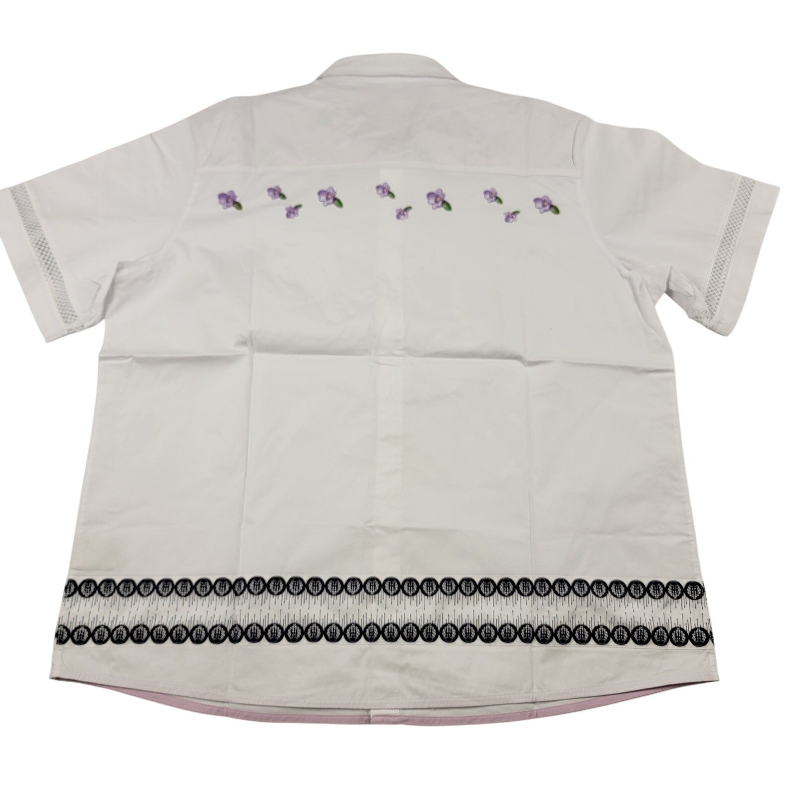 The Hideout Clothing Valensole Lavender SS Button Down Shirt White XL NWT