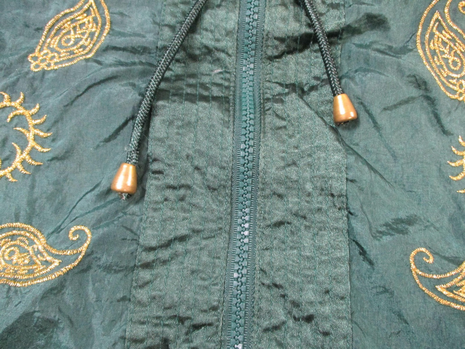 Vintage Adolfo Sport Tracksuit Womens L Green Paisley Nylon Warm Up Set 16504