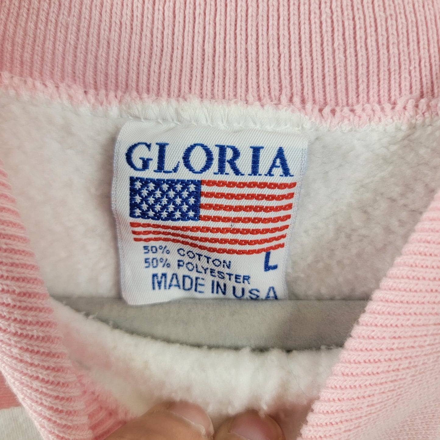 Gloria USA Hummingbird Rose Embroidered Sweatshirt Women’s L Vintage