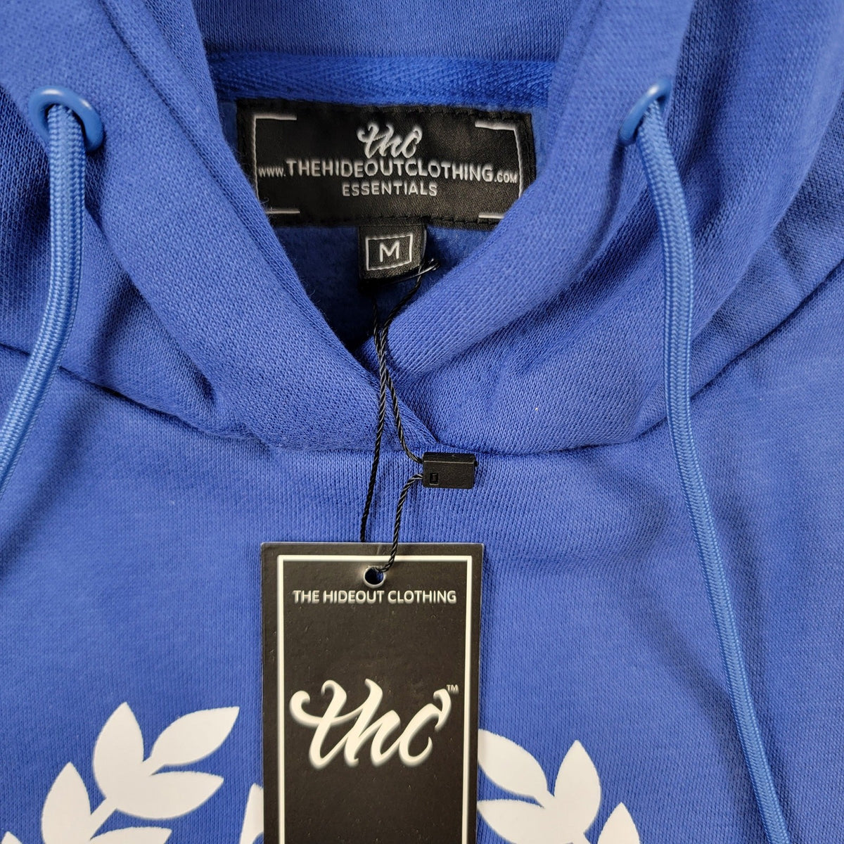 The Hideout Clothing THC Essentials Hoodie Size Medium Blue NWT3