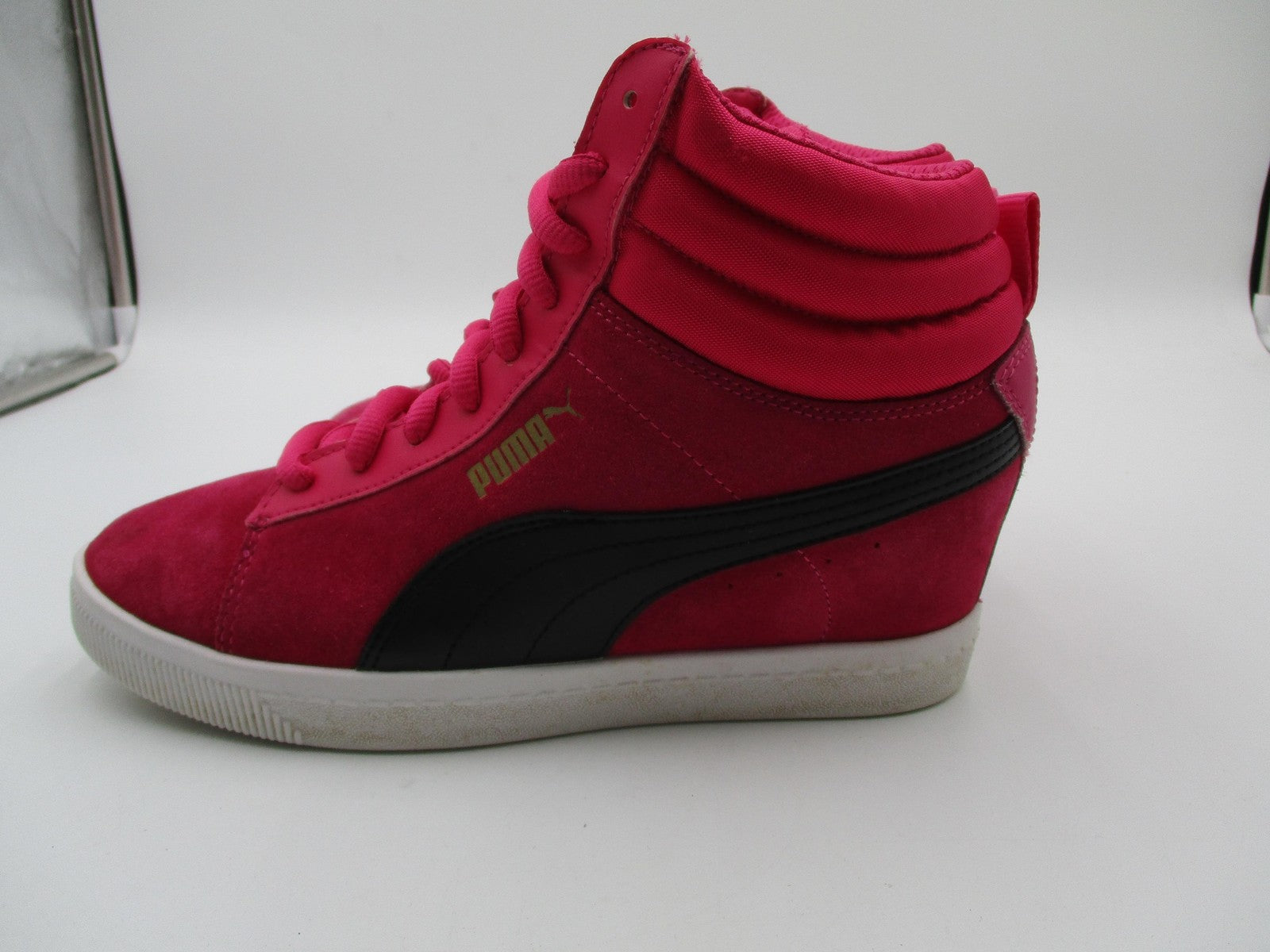 Puma Sportlifestyle Shoes Womens Size 8.5 Pink Suede High Top Wedge 356049-032