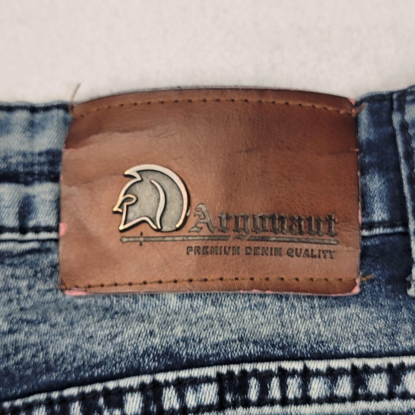 Argonaut Jeans Mens 42x32 Light Wash Ultra Slim Distressed Denim Pants