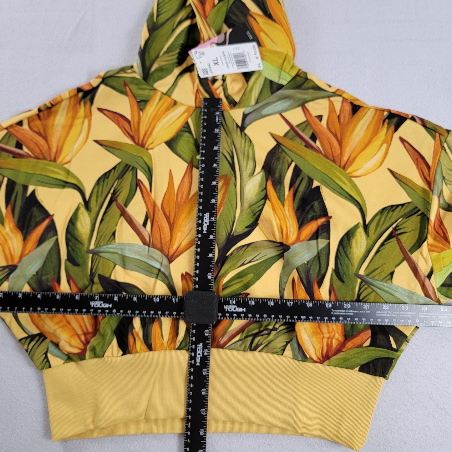 Adidas x Farm Rio Wmns Crop Top Hoodie Yellow Sz XL JD6282 (878-880)7
