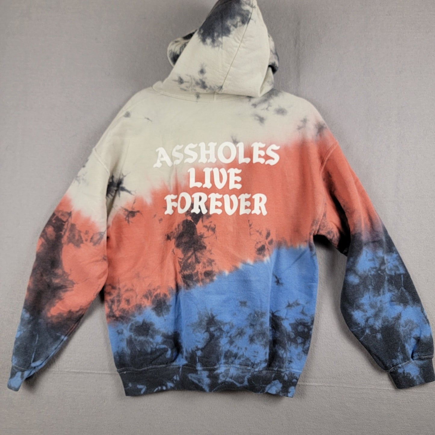 AHoles Live Forever MultiColor TieDye Pullover Hoodie Sz XL