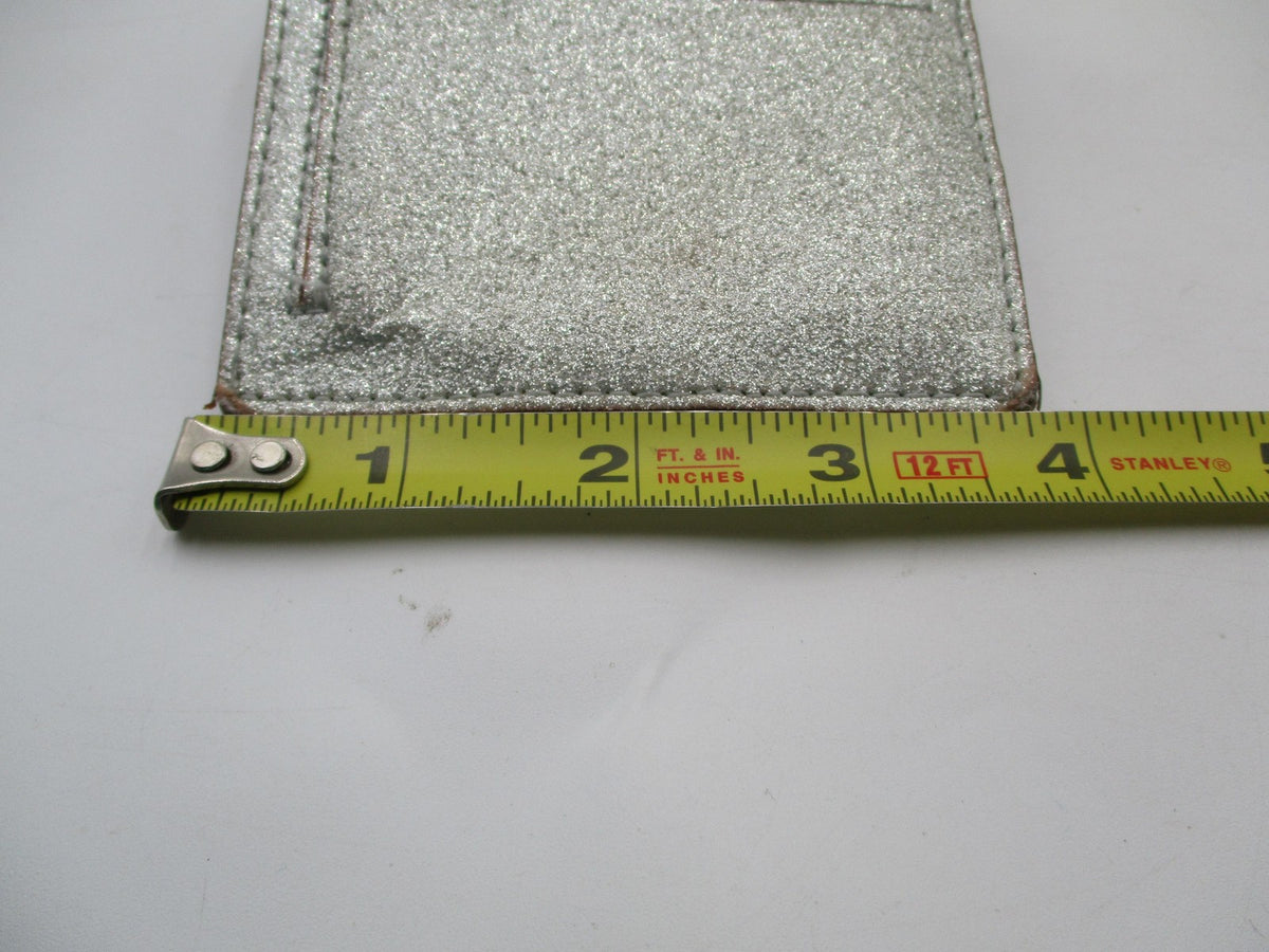 Kate Spade Wallet Women's One Size Silver Glitter Bifold Zip Coin Purse Leather9