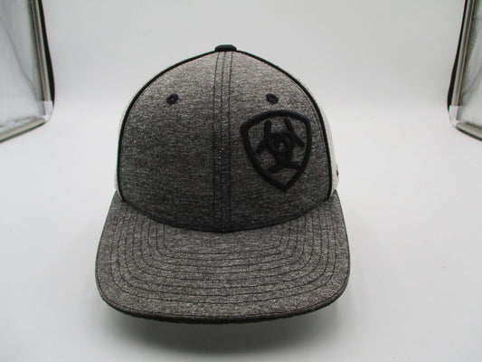 Ariat Hat Cap Snap Back Mens One Size Gray White Trucker Mesh Embroidered0