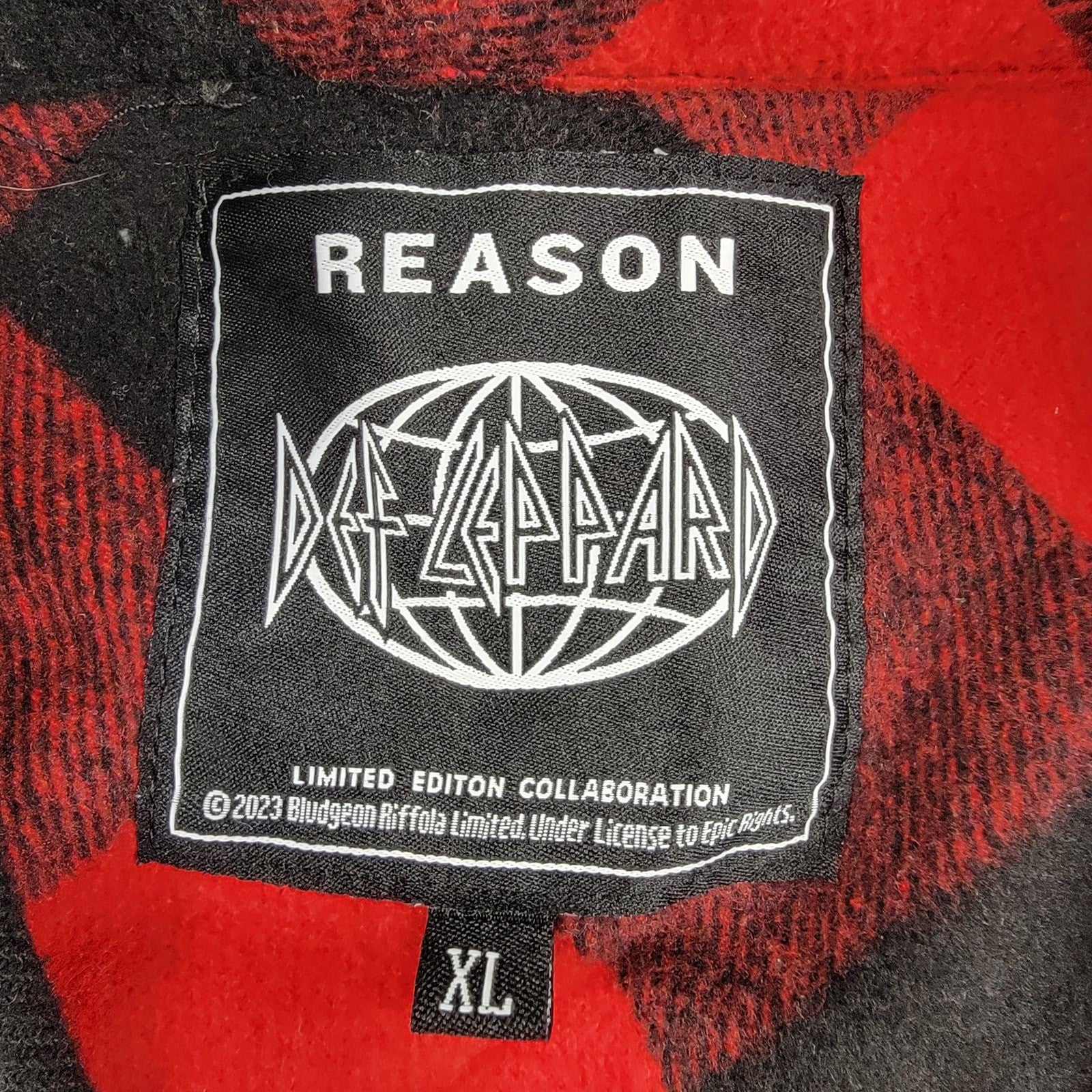 Reason x Def Leppard Collab Flannel Shirt World Tour Sz XL3