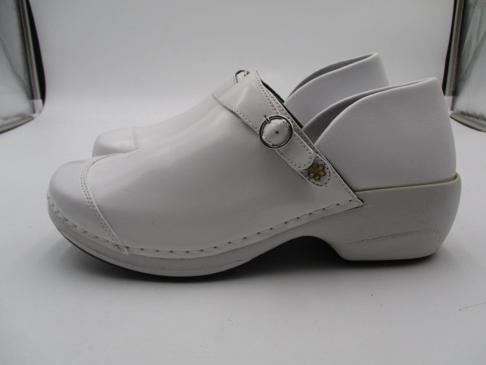 Rocky 4EurSole Shoes Womens Size 10 White Patent Clog Slip Resistant RKH0513