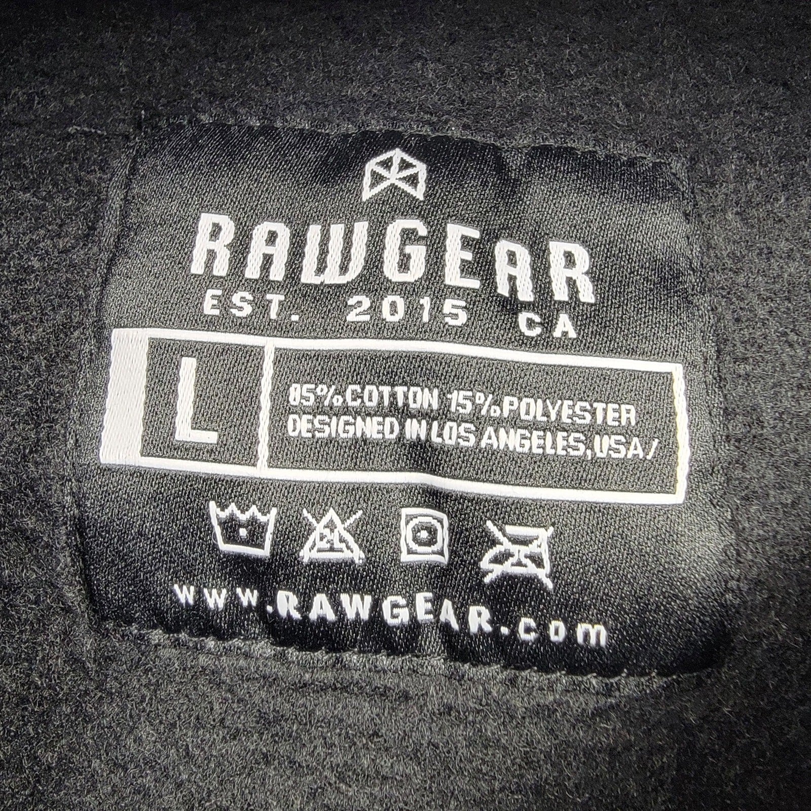 RawGear War Gear Cropped Hoodie Large Charcoal Yellow Logo NWT