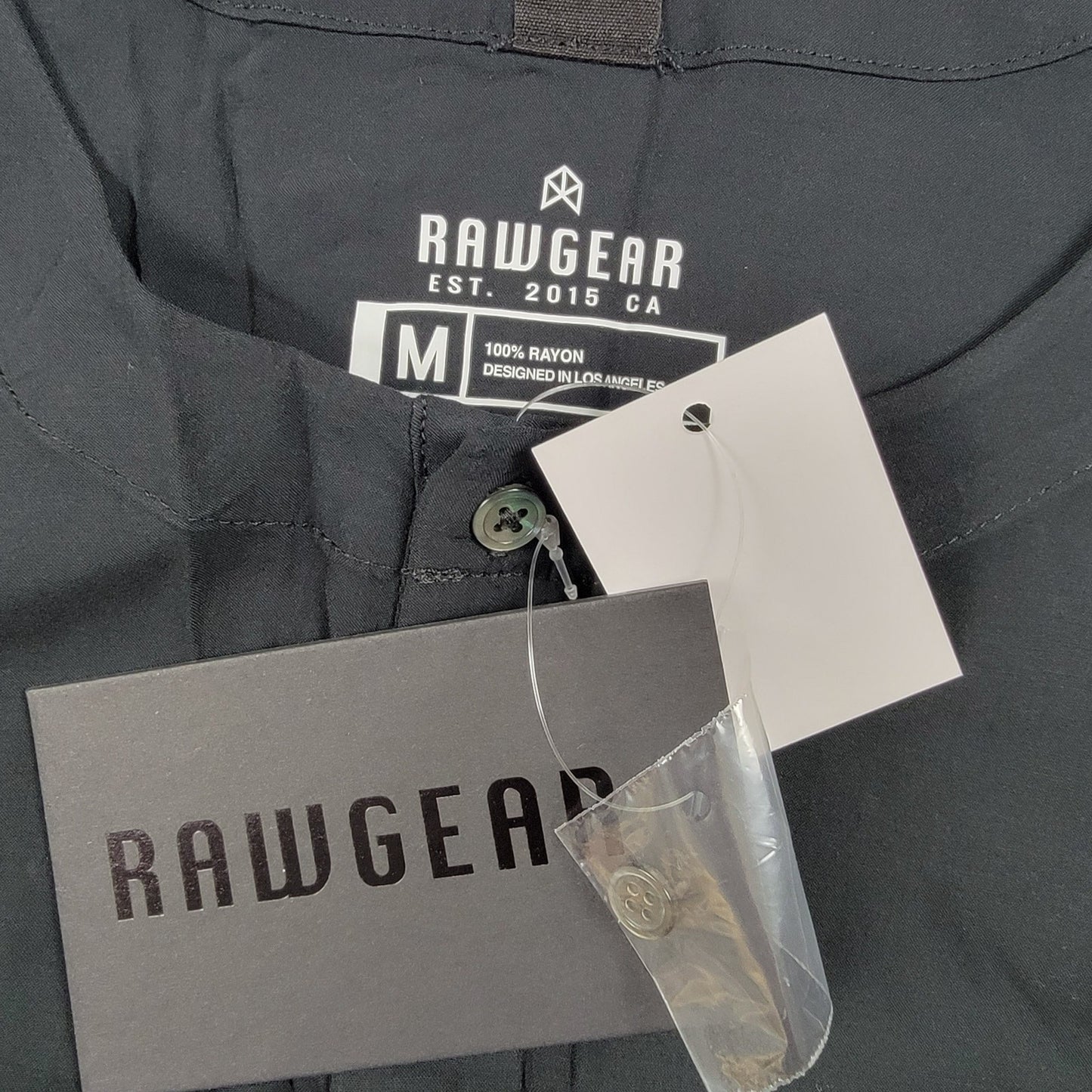 RawGear Sleep Raw Henley Black Short Sleeve Shirt Men’s Size M NWT2