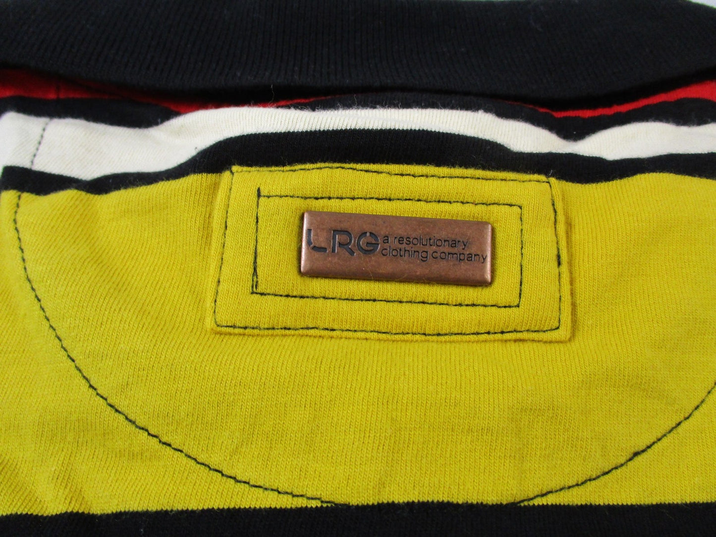 LRG Game Call Polo Shirt Mens XL Multicolor Striped Short Sleeve Cotton 163613