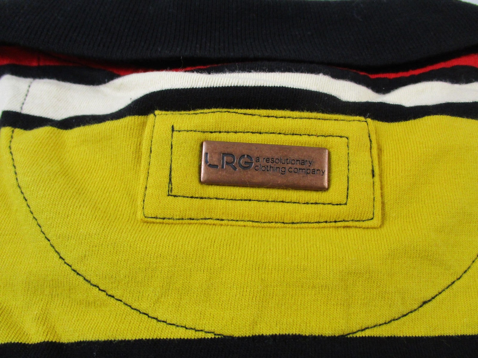 LRG Game Call Polo Shirt Mens XL Multicolor Striped Short Sleeve Cotton 163613