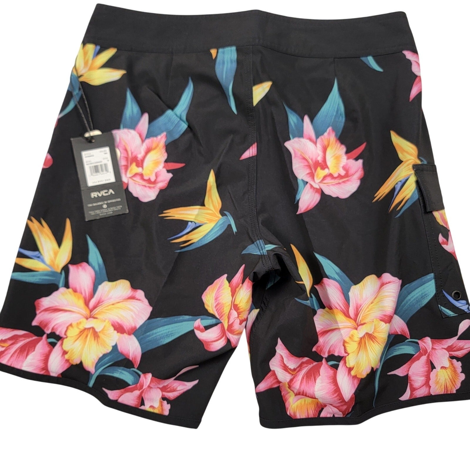 RVCA Men's VA Stretch 18" Floral Boardshorts Black Multi Size 29 NWT Surf Swim1