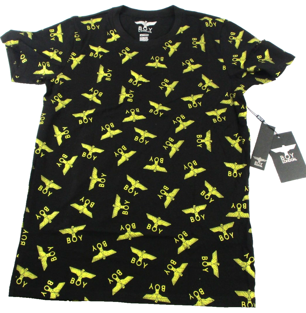 BOY London Shirt Mens Medium Black Eagle Logo Graphic Tee Streetwear 1302040
