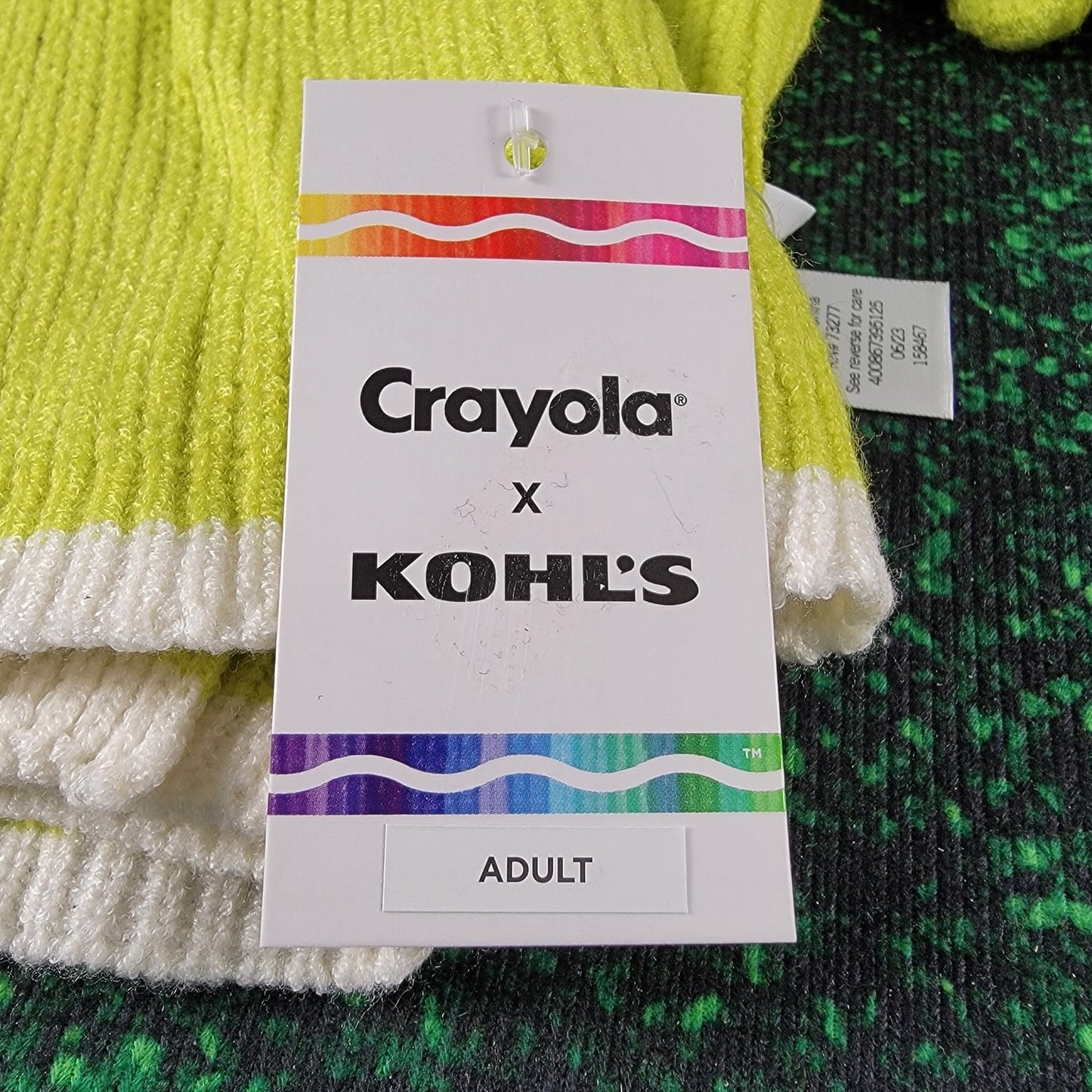 Crayola x Kohls Scarf, Hat and Gloves Winter Bundle Sulphur Green 1