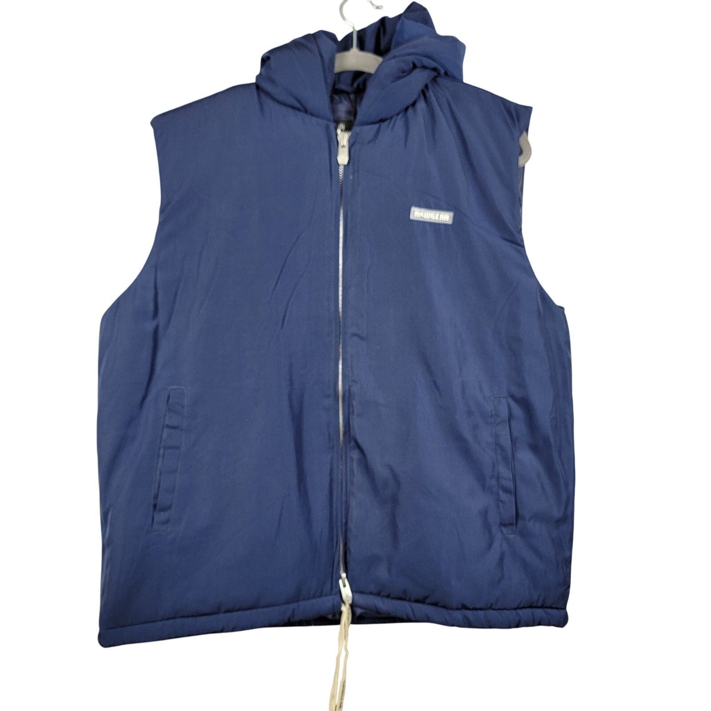 RawGear Men’s Puffer Vest Hooded Zip Up Insulated Jacket Navy Blue Size M NWT0