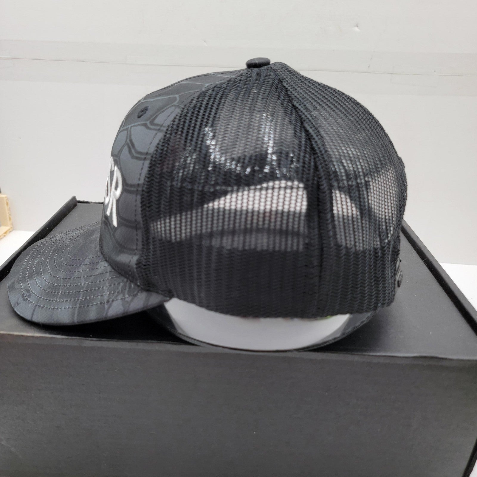 OSR Hat Cap Snap Back Black Gray Mesh Trucker Embroidered Patch Mens Richardson3