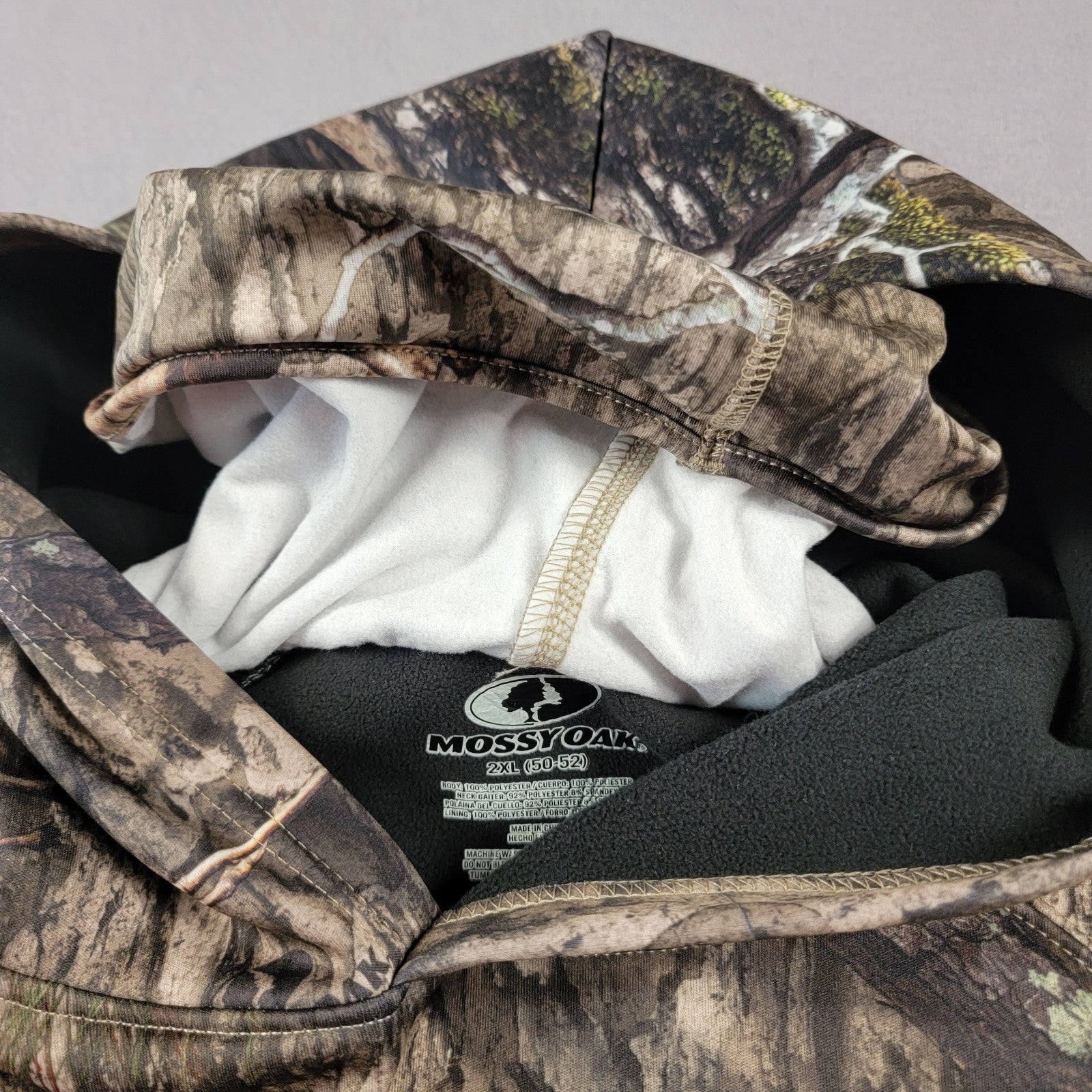Mossy Oak Mens 2XL Camo Hunting Hoodie Fleece Pullover RealTree Outdoor Gear 8874