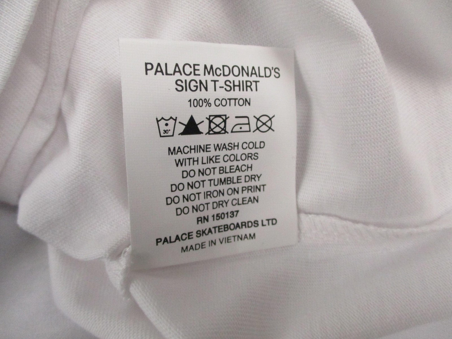 Palace McDonald's Sign Shirt Mens XL White Graphic Streetwear Skateboarding 12855