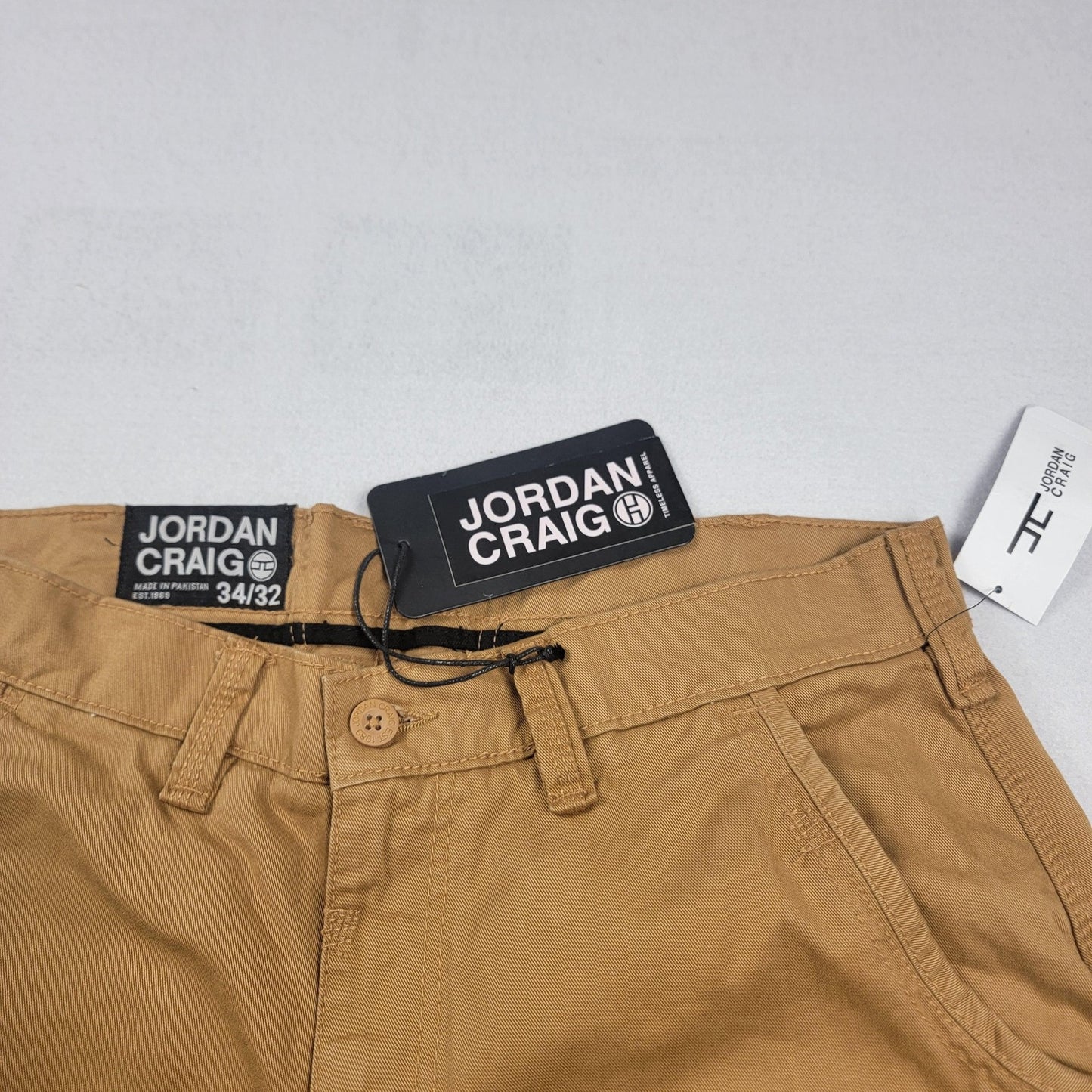 Jordan Craig Cargo Pants Mens 34x32 Khaki Tan Utility Pockets Drawcord Hem