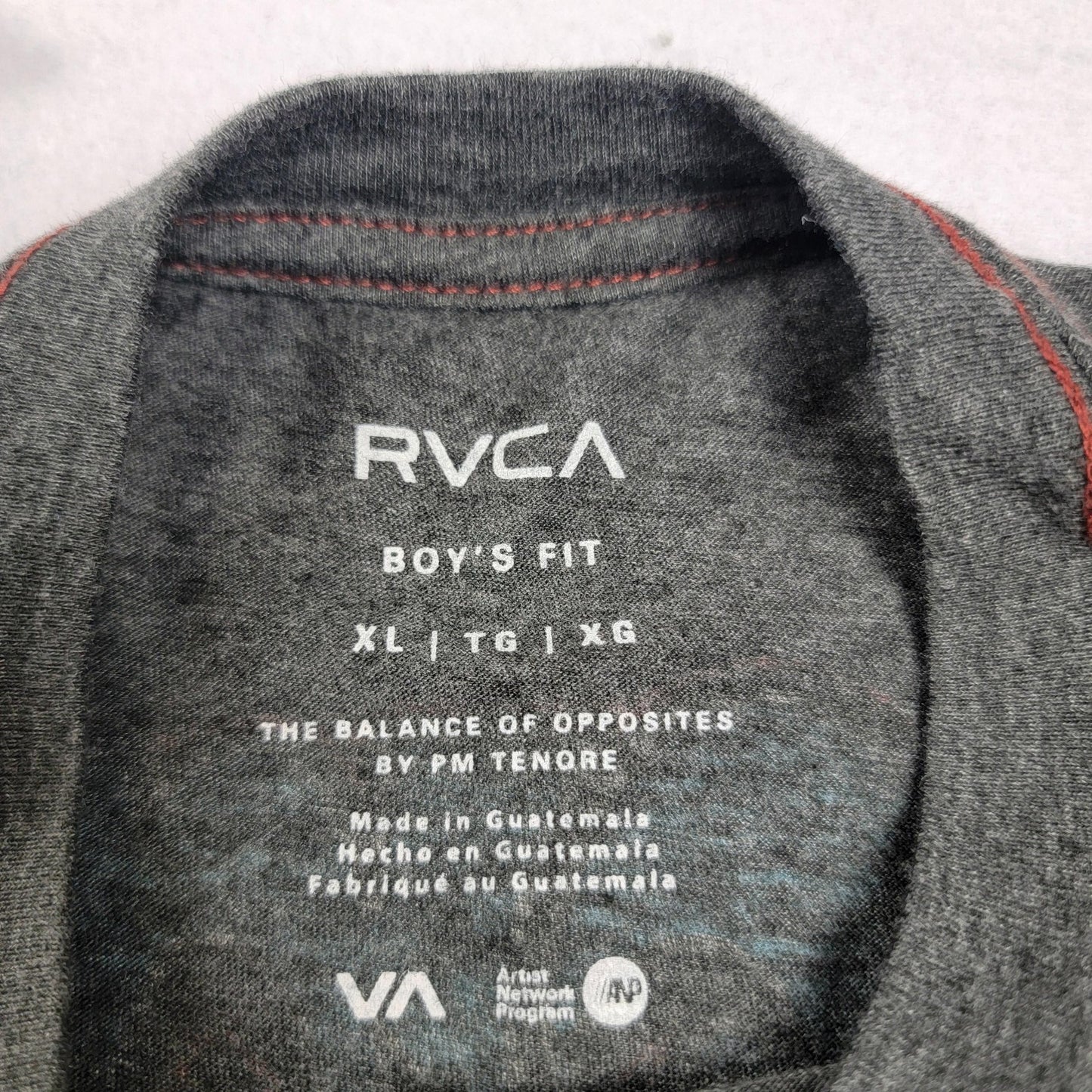 2 Pk RVCA Shirt Boys XL White Gray Graphic Tee Short Sleeve Skate Youth