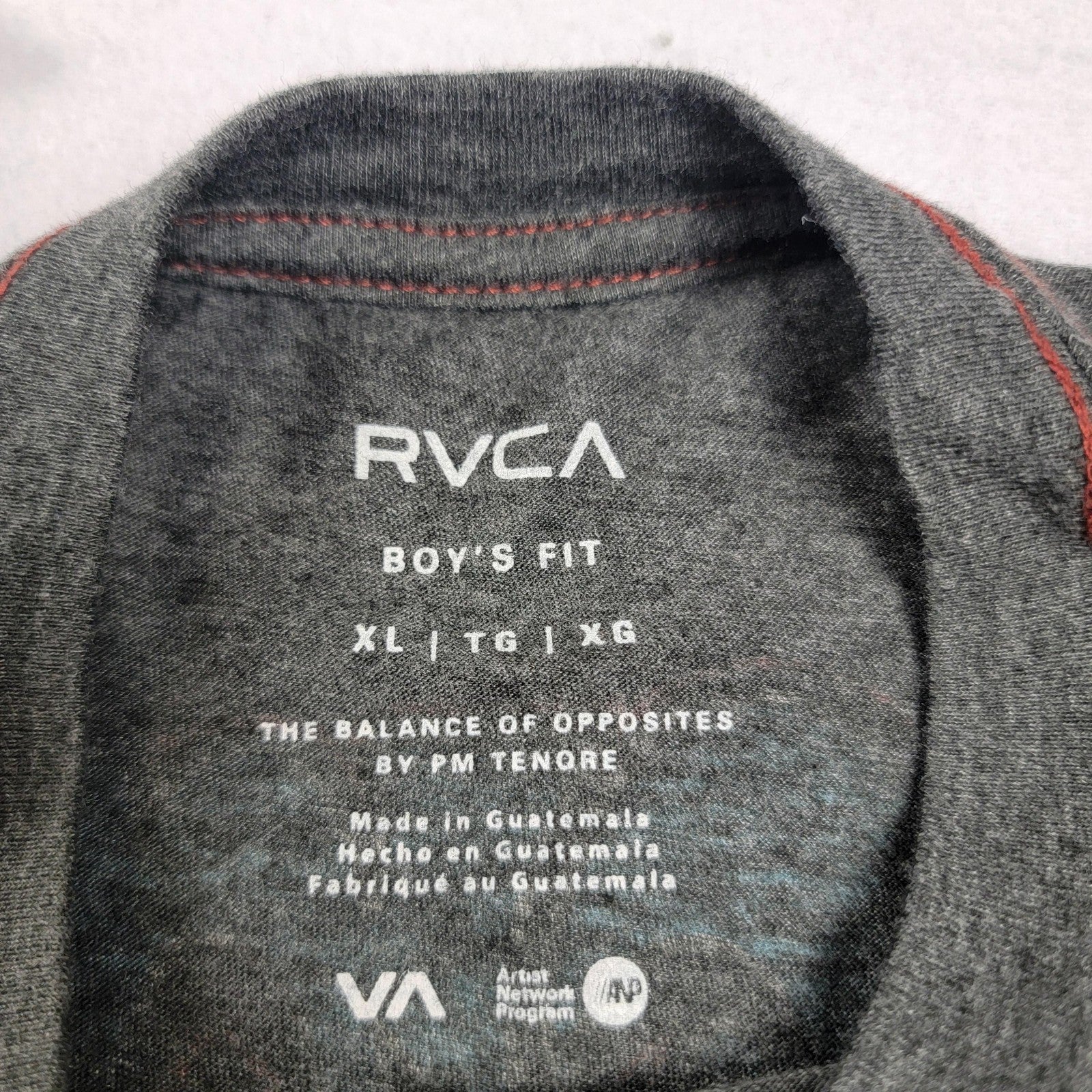 2 Pk RVCA Shirt Boys XL White Gray Graphic Tee Short Sleeve Skate Youth