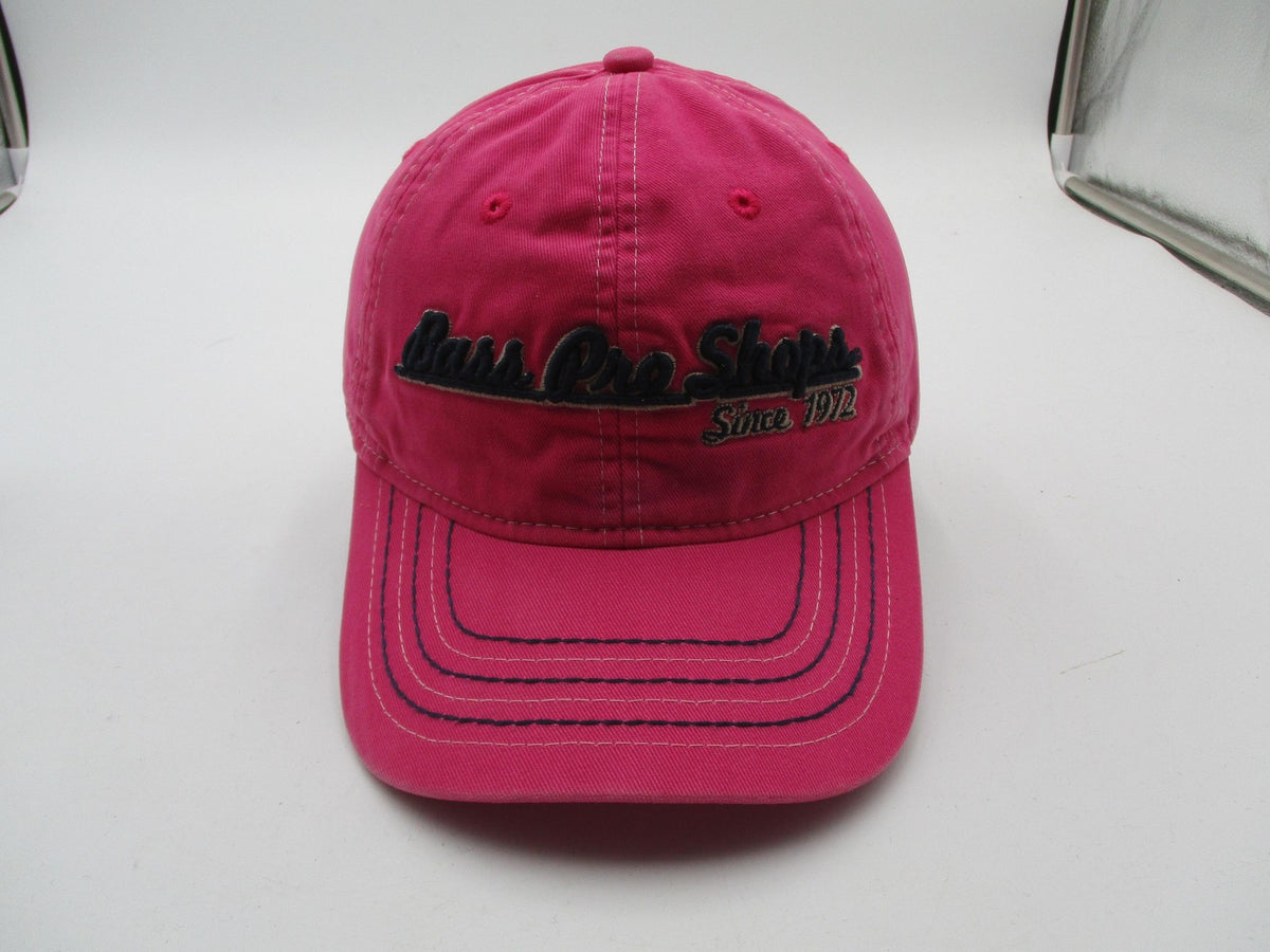Bass Pro Shops Hat Cap Strap Back Mens One Size Pink Gone Fishing Baseball Logo0