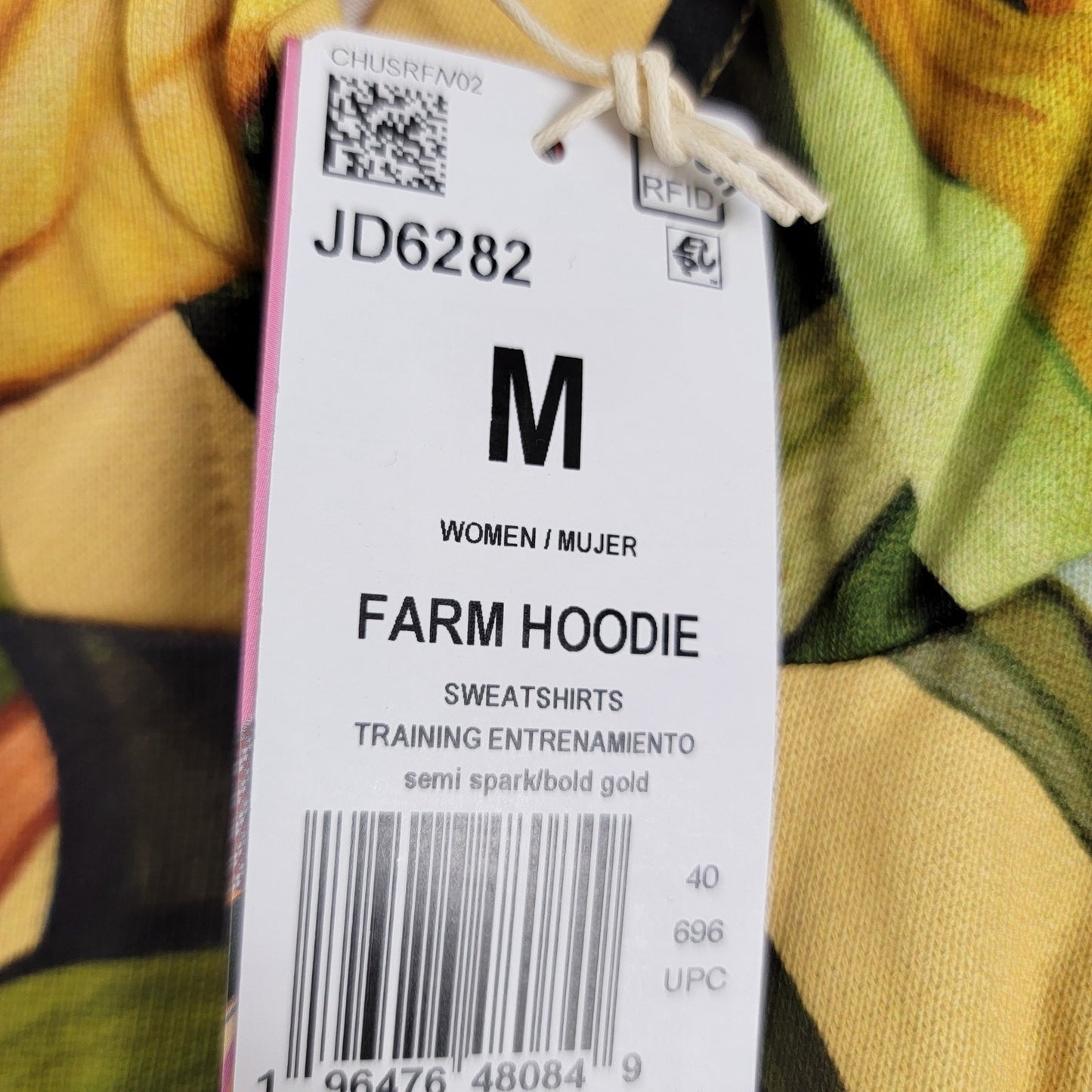 Adidas x Farm Rio Wmns Crop Top Hoodie Yellow Sz M JD6282 (872-874)4