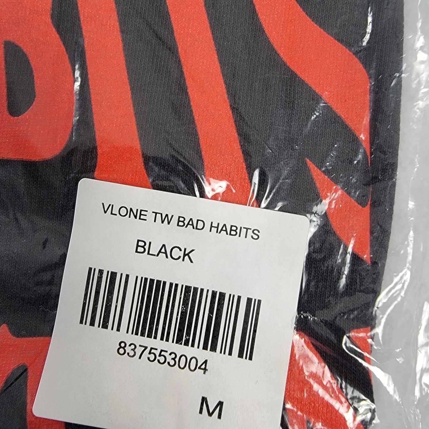 Vlone Bad Habits Good Intentions Black Men's TShirt  M