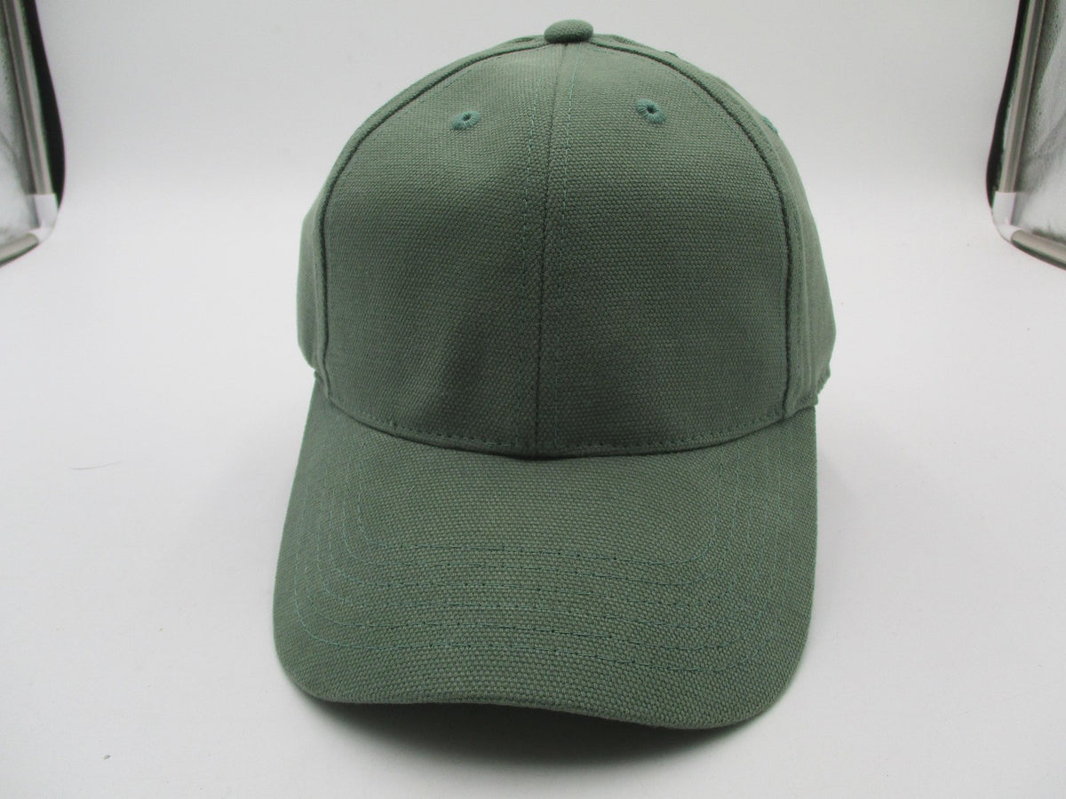 Great Republic Hat Cap Strap Back Mens One Size Green Canvas Solid Baseball0