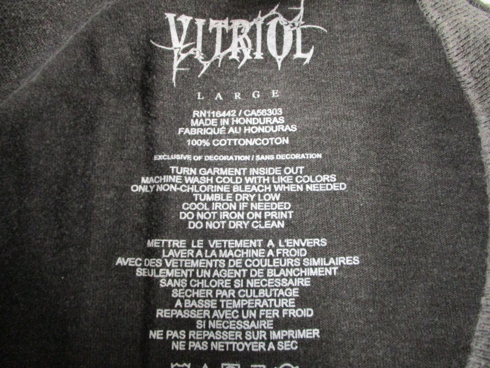 Vitriol Shirt Mens Lg Black Grim Reaper Skull Purple Graphic Tee Gothic 1373742