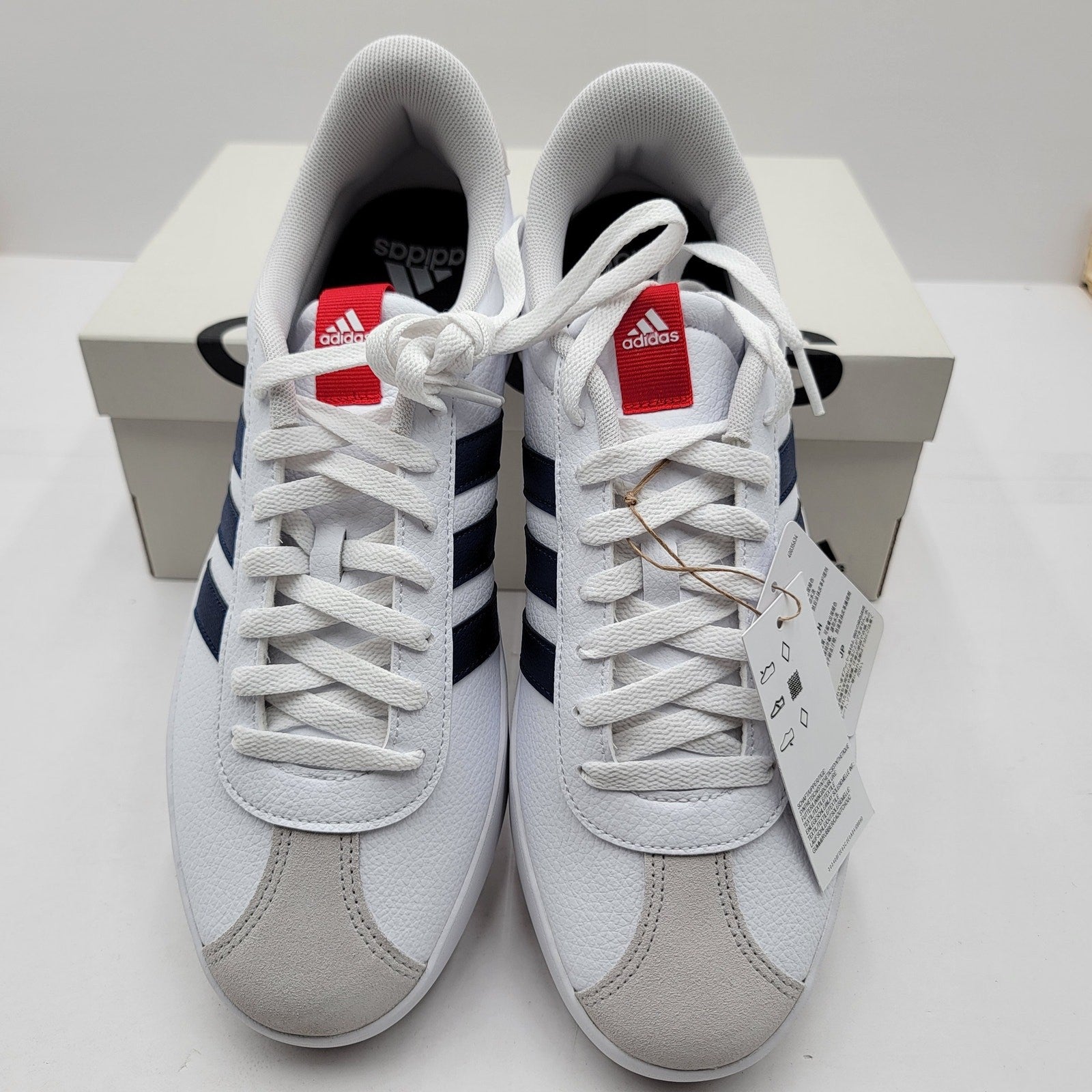 Adidas VL Court 3.0 White Dark Blue  Size 10  New!3