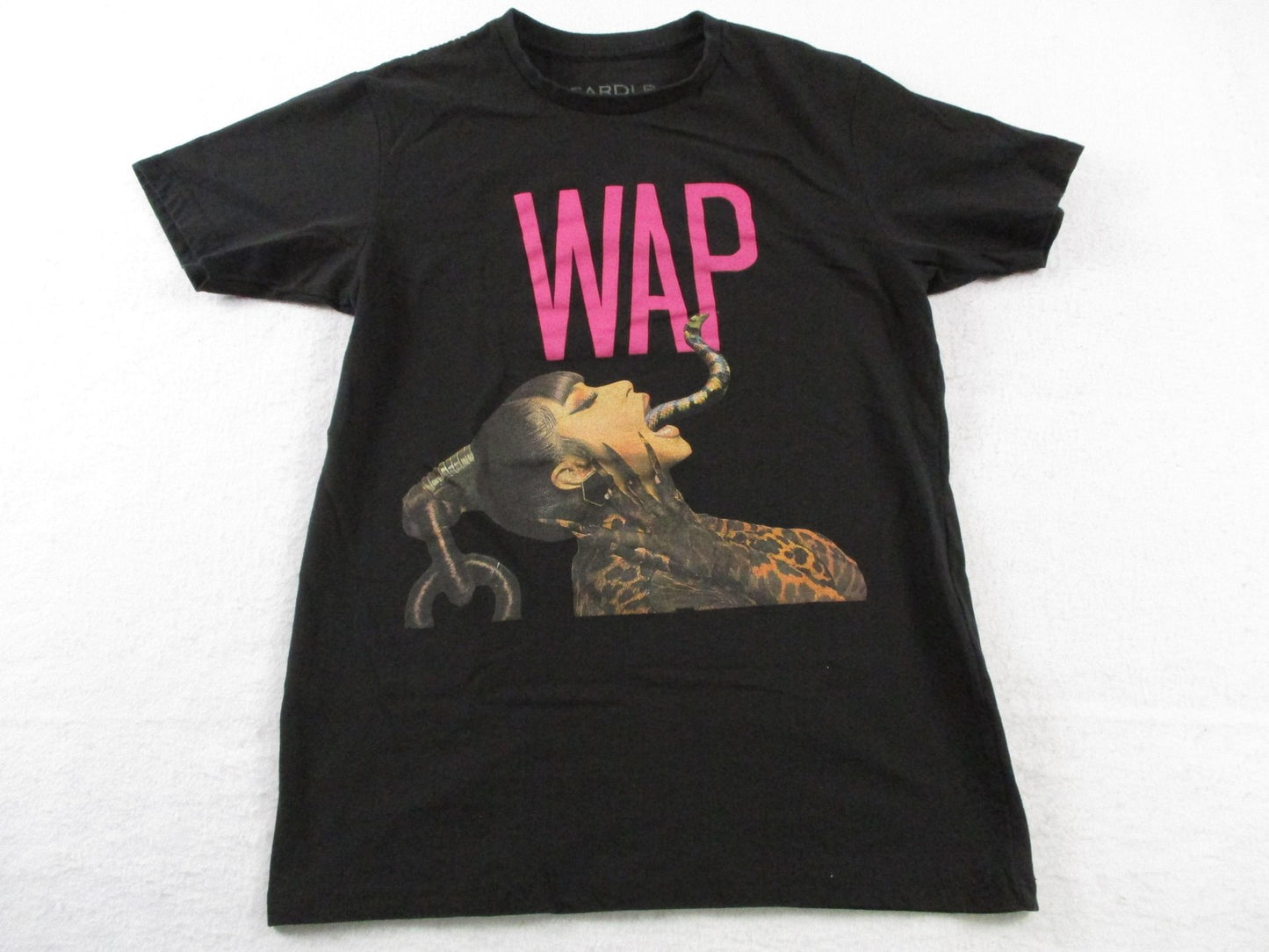 Cardi B WAP Shirt Mens Medium Black Snake Hip Hop Rap Music Graphic Tee Preowned0