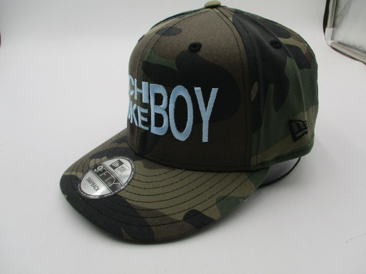 New Era Hat Cap Snap Back Mens One Size Green Camo Rich BrokeBoy Slogan4