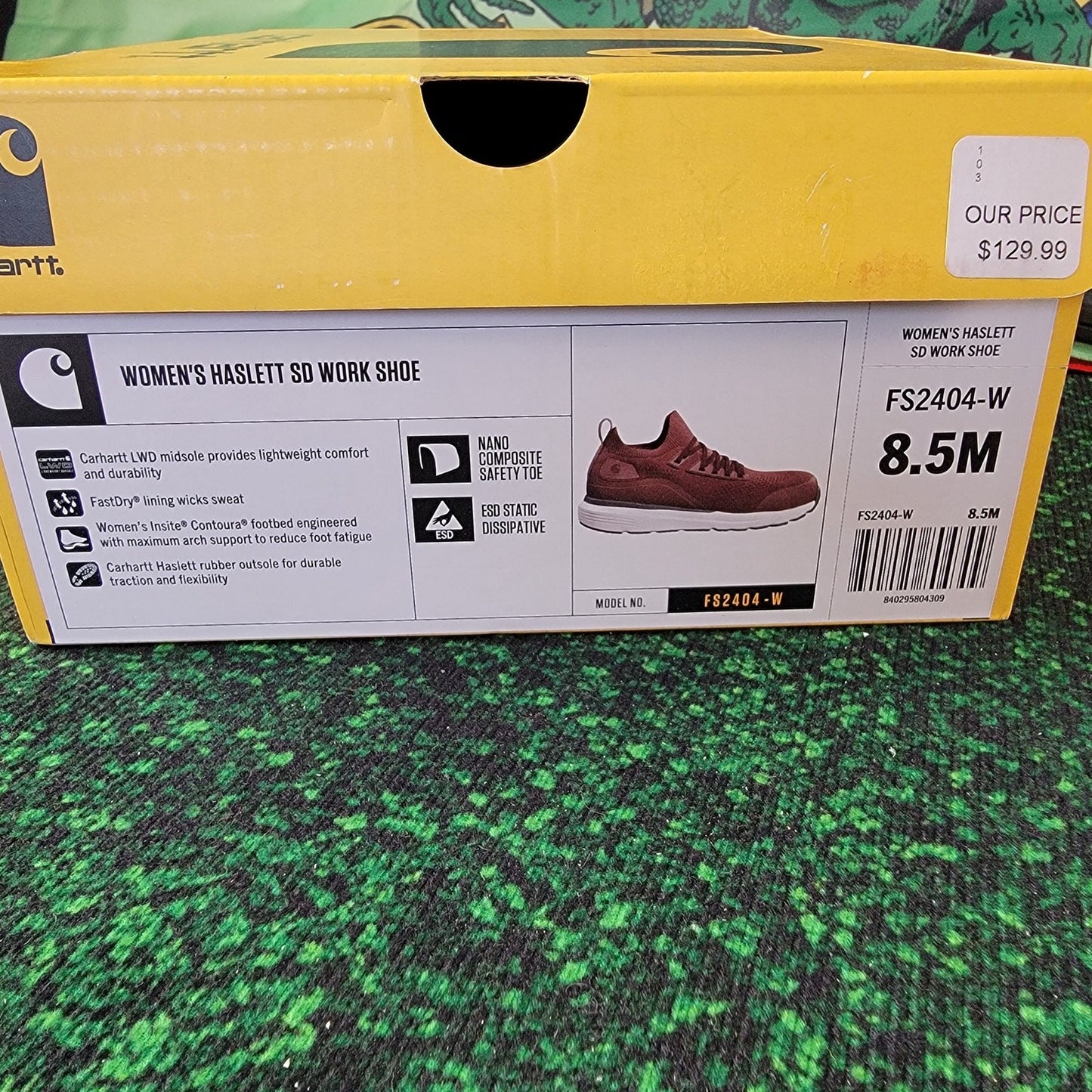 Carhartt Womens Haslett SD Work Shoe Burgundy Sz 8.5 FS2404W12