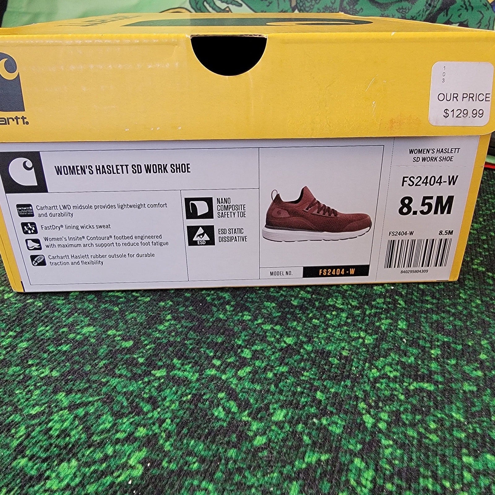 Carhartt Womens Haslett SD Work Shoe Burgundy Sz 8.5 FS2404W12