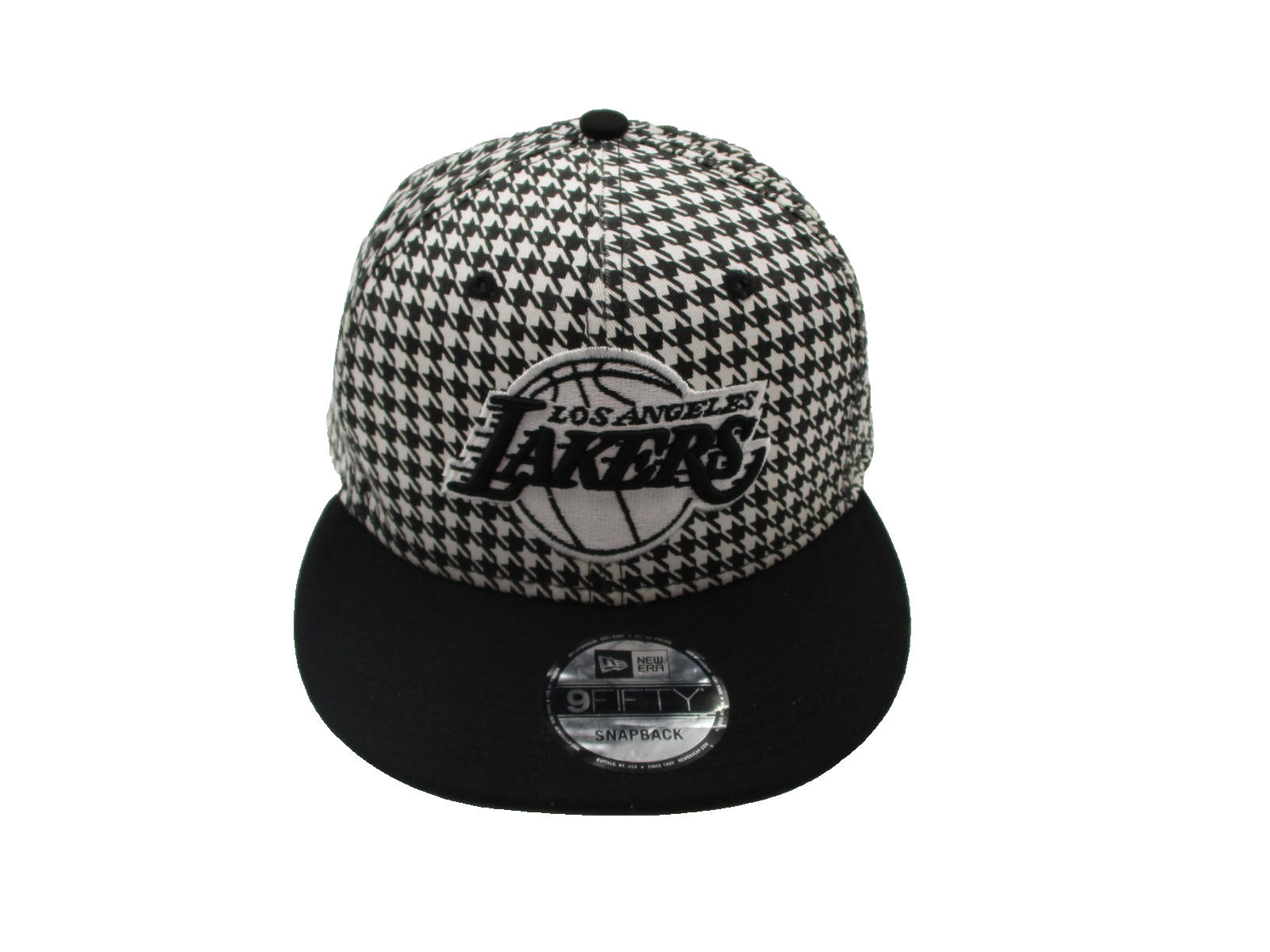 New Era Los Angeles Lakers 9Fifty Snapback Hat Black White Houndstooth NBA0