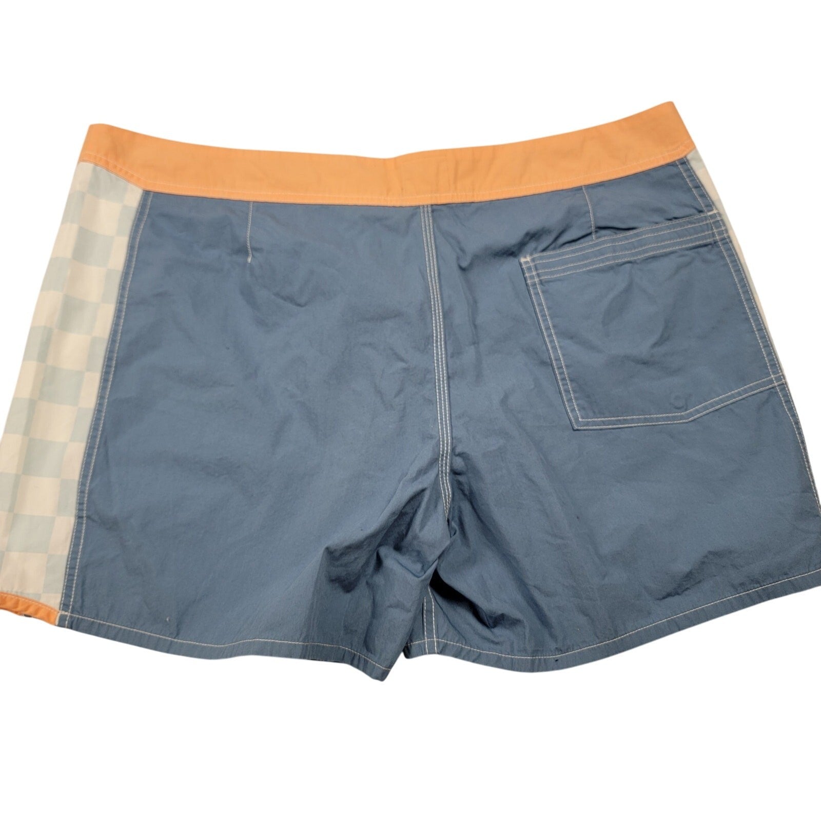 Quiksilver Organic Cotton Boardshorts Blue Orange Check Size 40 NWT Men Surf1