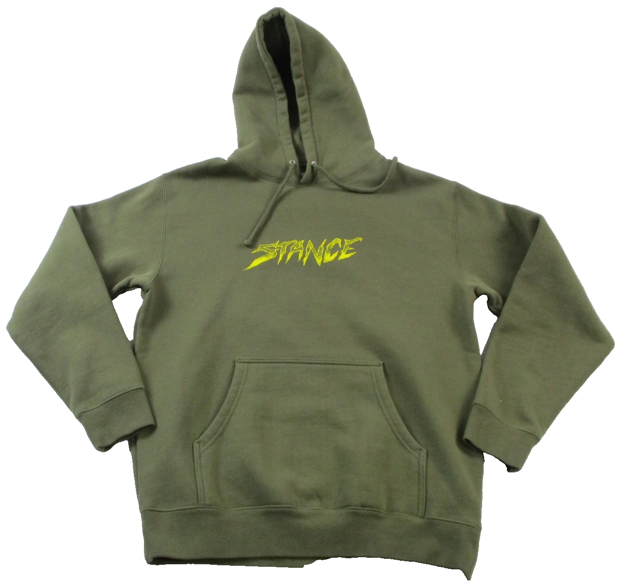 Stance Hoodie Mens Medium Green Pullover Fleece Sweatshirt Skull Horror Graphic0