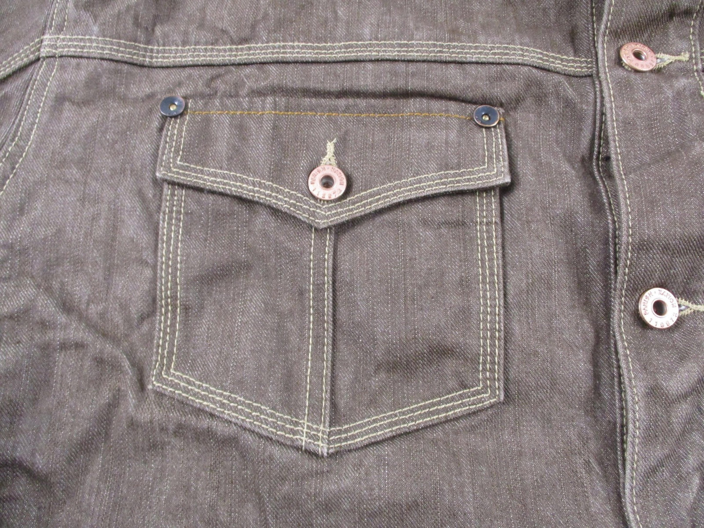 Parish Jacket Mens 4XL Brown Cotton Denim Military Workwear Snap Front Outdoor12